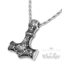 Massiver Thor's Hammer Anhänger "THOR" Mit Halskette Aus Edelstahl - , 22,90