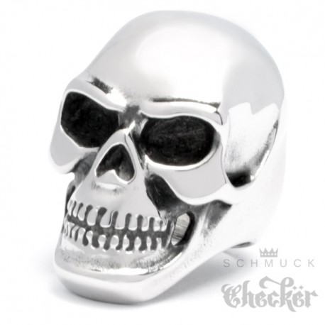 Edelstahl Totenkopf Ring Black Skull schwarz black massiv Bikerschmuck Gothic 