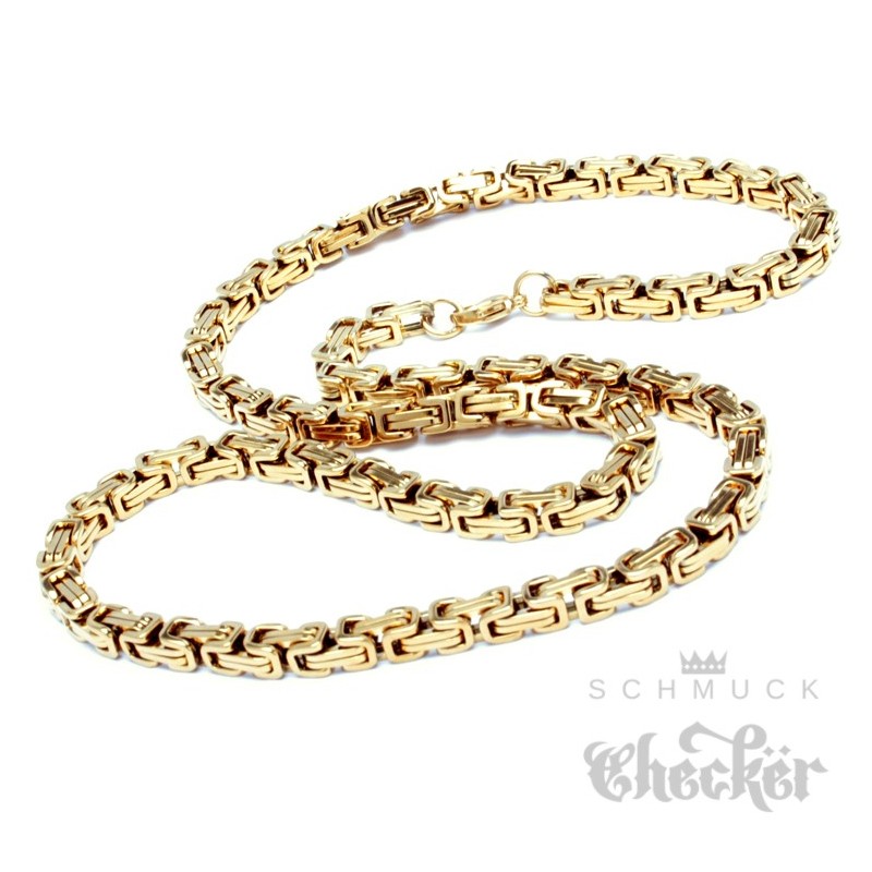 Männer Hiphop Halskette 60cm gold Biker Edelstahl hochwertig Königskette goldene Kette