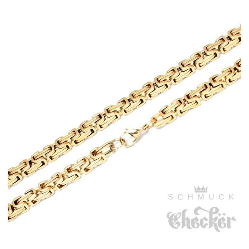 Edelstahl Königskette gold Männer Halskette hochwertig 60cm Biker Hiphop  goldene Kette