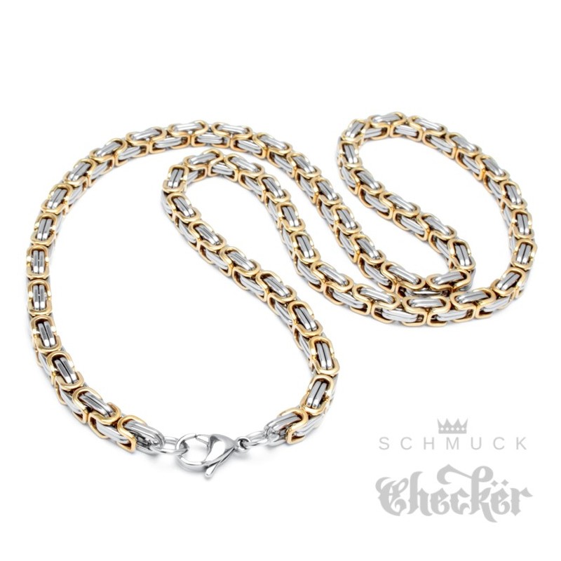 Edelstahl Königskette silber gold Männer Halskette hochwertig 60cm Biker  Hiphop Kette