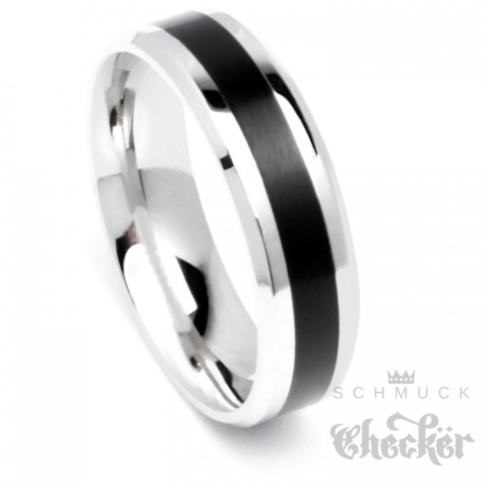 JewelryWe Schmuck Herren-Ring Damen-Ring mit DREI Streifen Design 8mm Herren Damen Wolframcarbid Ring Hochzeitsband Schwarz Größe 54 bis 67 