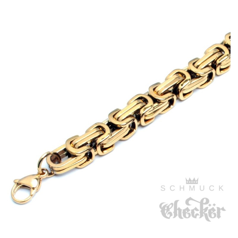 [Verkauf zum begrenzten Preis] Edelstahl Herren Männer Byzantiner Armband Königskette Königsarmband gold