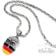 Hooligan Anhänger Schädel Deutschland Flagge Ultra Fan Königskette Halskette Edelstahl