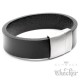 Dickes Herren Armband schwarz echt Leder Edelstahl Verschluss Männer 19 - 23,5cm