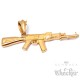 Goldene Kalaschnikow AK-47 Anhänger aus Edelstahl mit Halskette Maschinengewehr Schmuck