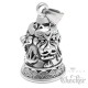 Biker-Bell mit Lilien-Kreuz aus Edelstahl Motorrad Glücksglocke silber Fleur de Lis