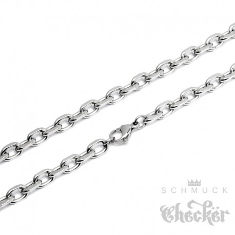 Silber Schmuckset Herren-Kette Breite 5mm,Länge 55cm/22cm Edelstahl Halskette