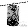 Edelstahl Dog Tag Erkennungsmarke hochwertig schwarz Graf­fi­ti Motiv 60cm Kette