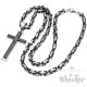 Kreuz aus Edelstahl mit Königskette in silber & schwarz Edelstahl Anhänger Kette