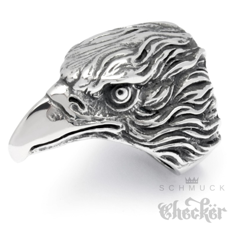Adler Eagle Vogel Flügel Ring Edelstahl Gothic Silber Gold 18 mm Neu 