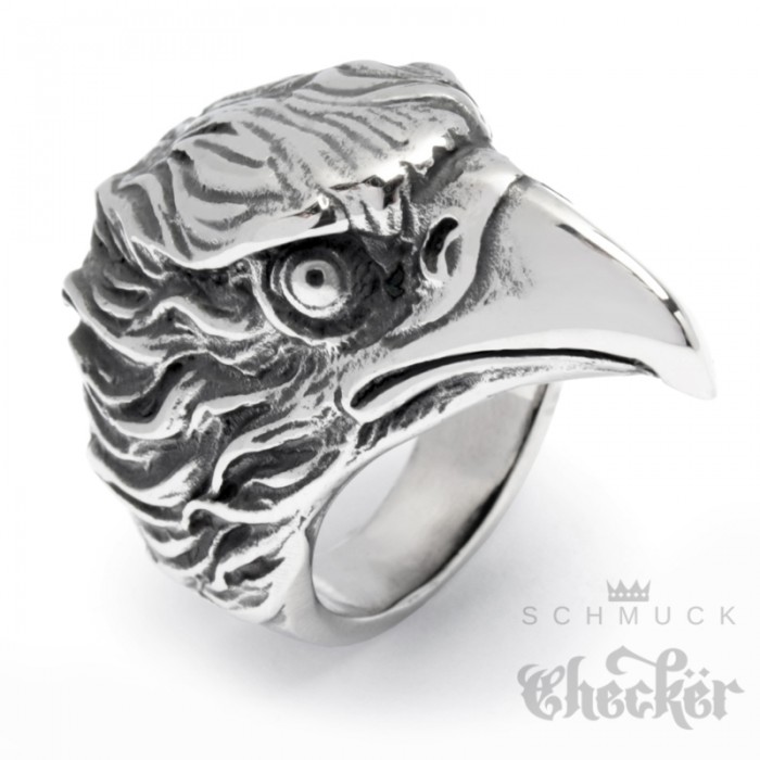 Adler Eagle Vogel Flügel Ring Edelstahl Gothic Silber Gold 18 mm Neu 