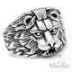 Ring mit Löwe aus Edelstahl silber hochwertig Löwenkopf Bikerring Herrenring Lion