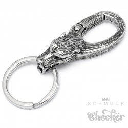 Totenköpfe böse Skelett Kopf Kopfskelett Silber Kunstleder Karabiner Schlüsselan 