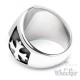 Erzengel St. Michael Ring aus Edelstahl Christlicher Bikerschmuck Kreuz Engel