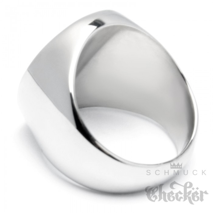 Schmuck-Checker Massiver Kreuzritter-Ring aus 316L Edelstahl silber poliert mit rotem Tatzenkreuz Templer-Ring Geschenk 