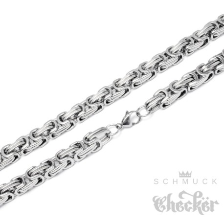 Edelstahl Kette Halskette Silber doppelte Königskette 60cm Dick Biker Hiphop