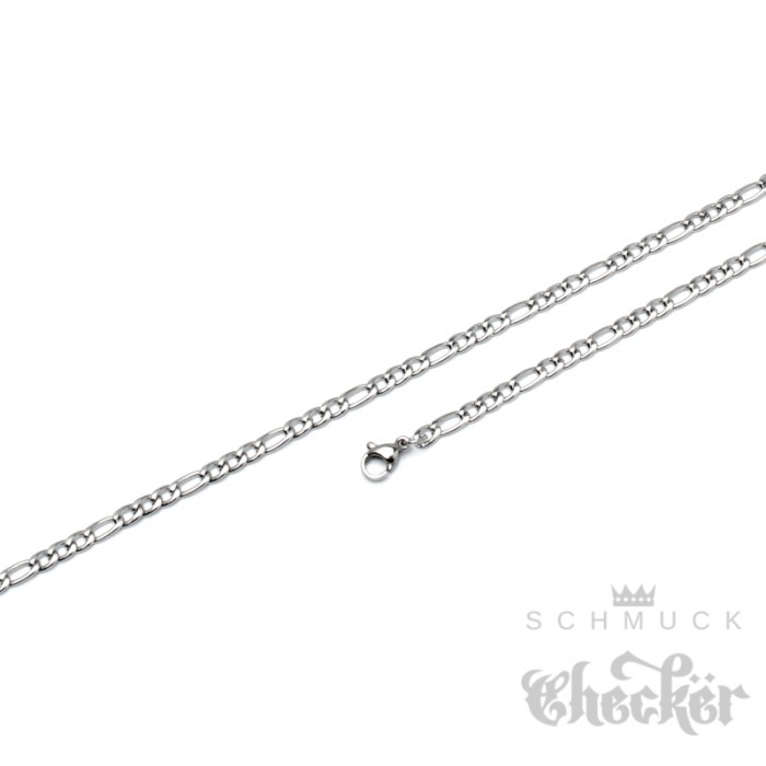 Herren Halskette Pfeil Anhänger mit Edelstahl Figaro Kette Silber 660,0mm 