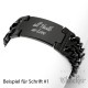 Schwarzes XL Armband mit Wunsch-Gravur breit Edelstahl individuelles Geschenk