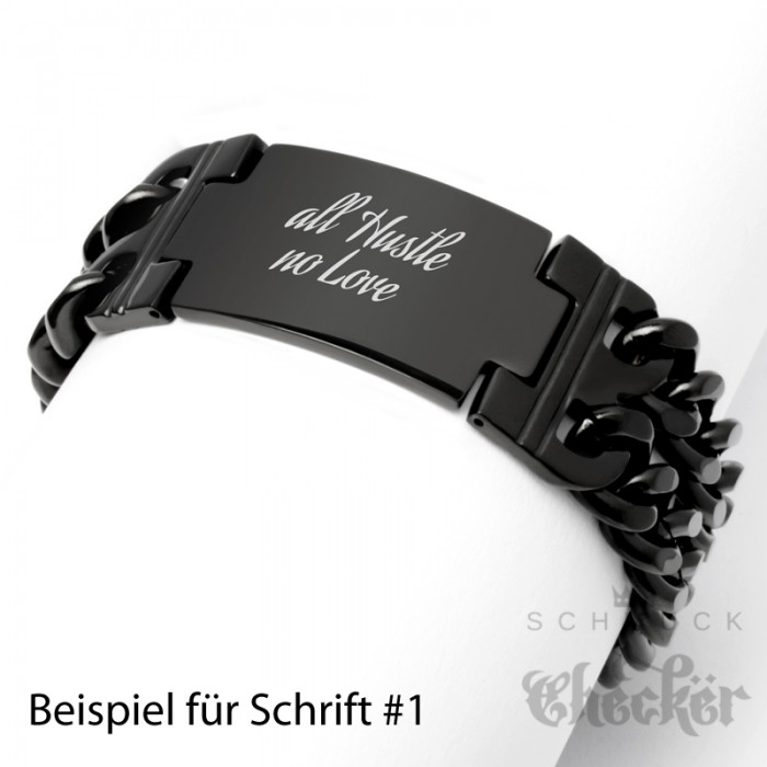 Armband mit PERSÖNLICHER GRAVUR Wunschfarbe Edelstahl 01