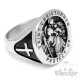 St. Christopher Ring mit Kreuzen Siegelring 316L Edelstahl christlicher Bikerring
