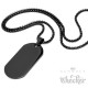 DogTag schwarz mit Wunschtext graviert Halskette Edelstahl Anhänger Männer Geschenk