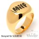Vergoldeter Ring mit Wunsch-Gravur aus Edelstahl gold Herren Schmuck Geschenk