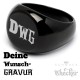 Schwarzer Bikerring mit Gravur Wunsch-Motiv Ring aus Edelstahl Männer Geschenk