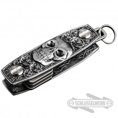 Schlüssel-Organizer Totenkopf mit Rosen Schlüssel-Anhänger Original Schlüsselwerk