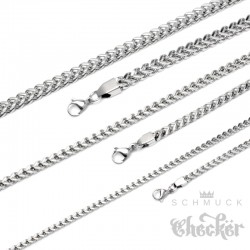 Fuchsschwanzkette aus Edelstahl Herren Halskette besondere Kettenform silber 60cm
