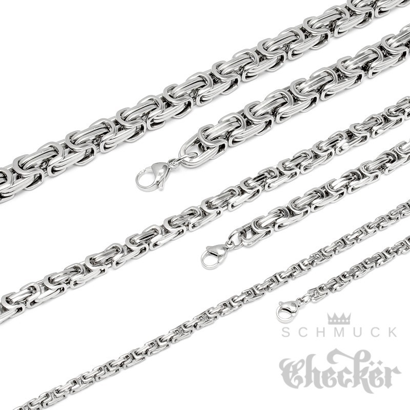 Edelstahl Kette Halskette Silber doppelte Königskette 60cm Dick Dünn Biker  Hiphop | Ketten ohne Anhänger