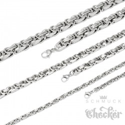 Edelstahl Kette Halskette Silber doppelte Königskette 60cm Dick Dünn Biker Hiphop