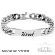 Panzerarmband mit individueller Gravur Edelstahl Herren Armband silber + Verlängerung