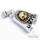 Live to Ride Bikerbell mit goldenem Totenkopf aus Edelstahl Motorrad Glücksbringer
