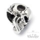 3D Totenkopf-Anhänger silber poliert mit Halskette Edelstahl Skull Bikerschmuck