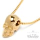 Goldener Totenkopf-Anhänger aus Edelstahl mit Halskette vergoldete Skull Kette