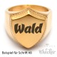 Goldener Siegelring in Schild-Form mit individueller Wunsch-Gravur matt gebürstet