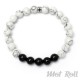 Weißes Mot Roll Perlen-Armband mit schwarzem Onyx kombiniert Edelstein Herren