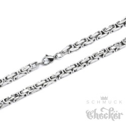 Hochwertige Edelstahl Kette Königskette Halskette silber 60cm 4,5mm Biker Hiphop
