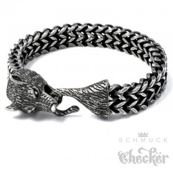 Guntwo Herren Skull Metall Silber Armband Biker Bracelet Armbänder B4223 DE 