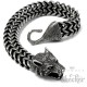 Grauer Wolf Herren Armband aus Edelstahl Wikinger Armkette Biker Schmuck Geschenk