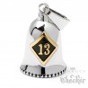 Glöckchen mit Glückszahl 13 Biker-Bell aus Edelstahl silber & gold Motorrad Glocke