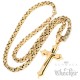 Herren Edelstahl Halskette Kreuz Anhänger gold vergoldet + 60cm Königskette