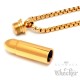 Munition goldener Schuss Edelstahl Anhänger Notkapsel geheimfach Bullet Halskette