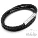 Schwarzes Lederband echt Leder Halsband Halskette geflochten 40cm bis 65cm, 4mm dünn
