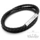 Schwarzes Lederband echt Leder Halsband Halskette geflochten 40cm bis 65cm, 4mm dünn