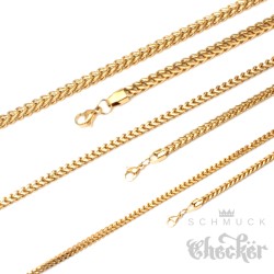 Goldene Herren Halskette aus Edelstahl hochwertig vergoldet Fuchsschwanzkette 60cm