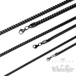Schwarze Fuchsschwanzkette aus Edelstahl Herren Halskette besondere Kettenform 60cm