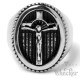 Ring mit Kreuz & Jesus silber aus massivem Edelstahl 316L Christliches Herren Geschenk