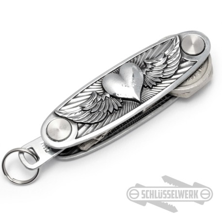 Schlüssel-Organizer Herz mit Flügel Metall Schlüsselmäppchen Romantisches Geschenk
